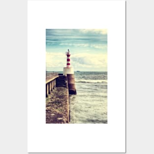 Amble Pier Lighthouse Posters and Art